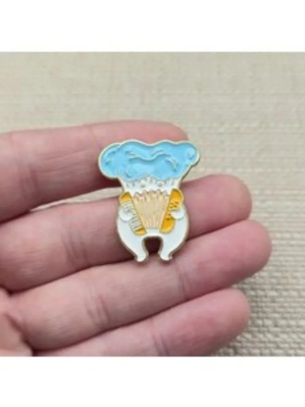 Cartoon Mushroom Playing Accordion Musical Instrument Enamel Lapel Pin A8338
